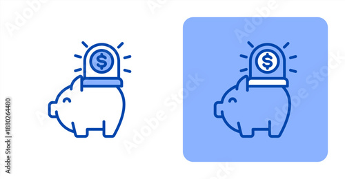 Emergency Fund Line Color  Two-tone color and contrasting background icon illustration