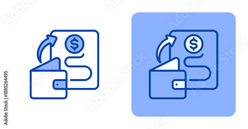 Expense Line Color  Two-tone color and contrasting background icon illustration