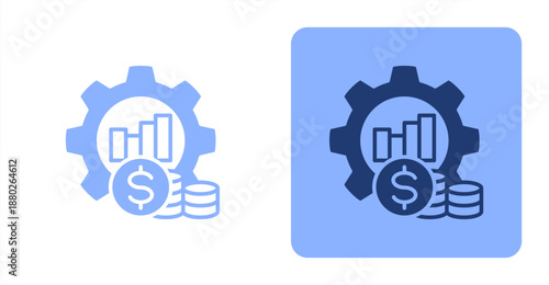 Money Management Mixed  Two-tone color and contrasting background icon illustration