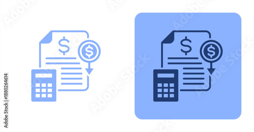 Budget Mixed  Two-tone color and contrasting background icon illustration