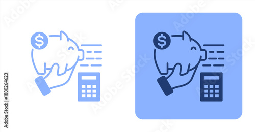 Budgeting Mixed  Two-tone color and contrasting background icon illustration
