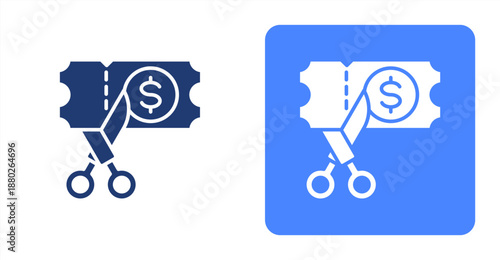 Coupon Glyph  Two-tone color and contrasting background icon illustration