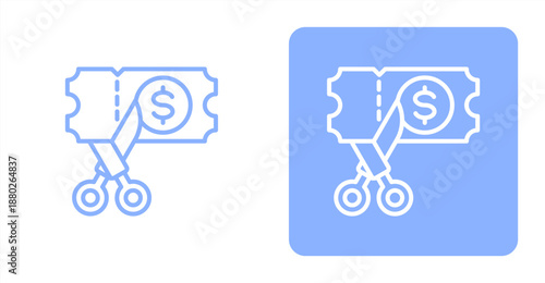 Coupon Line  Two-tone color and contrasting background icon illustration