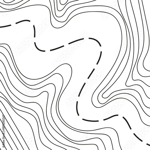 A road map or terrain simulation with highways and wavy areas to represent elevations, hills, and uneven surfaces.