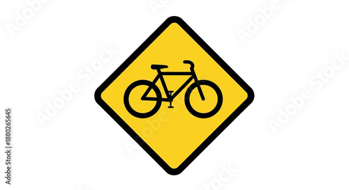 Cycling route safety sign for urban transportation infrastructure