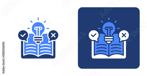 Feasibility Studies Glyph Color  Two-tone color and contrasting background icon illustration