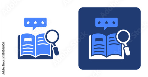 Literature Review Glyph Color  Two-tone color and contrasting background icon illustration