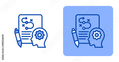 Project Planning Line Color  Two-tone color and contrasting background icon illustration