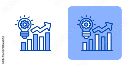 Process Improvement Line Color  Two-tone color and contrasting background icon illustration