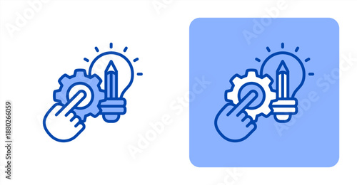Engineering Design Line Color  Two-tone color and contrasting background icon illustration