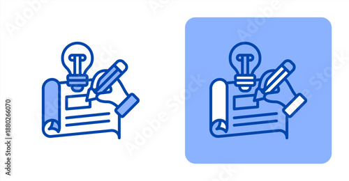Prototyping Line Color  Two-tone color and contrasting background icon illustration