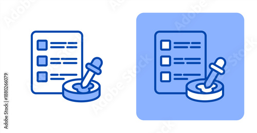 Lab Testing Line Color  Two-tone color and contrasting background icon illustration
