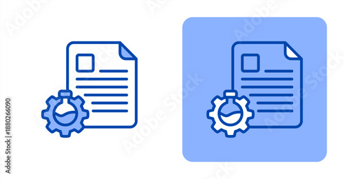 Experiment Line Color  Two-tone color and contrasting background icon illustration