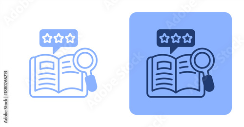 Literature Review Mixed  Two-tone color and contrasting background icon illustration