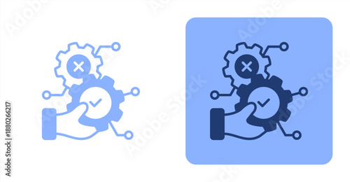 Feasibility Mixed  Two-tone color and contrasting background icon illustration