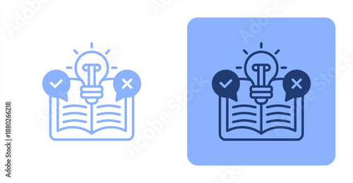 Feasibility Studies Mixed  Two-tone color and contrasting background icon illustration