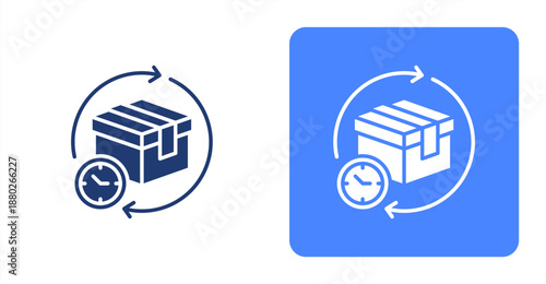 Product Lifecycle Glyph  Two-tone color and contrasting background icon illustration