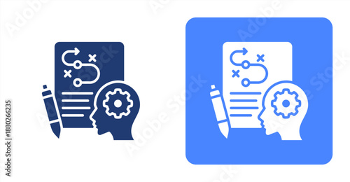 Project Planning Glyph  Two-tone color and contrasting background icon illustration