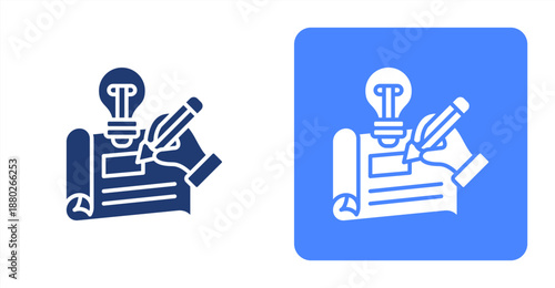 Prototyping Glyph  Two-tone color and contrasting background icon illustration