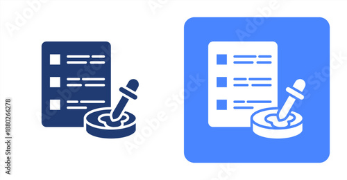Lab Testing Glyph  Two-tone color and contrasting background icon illustration