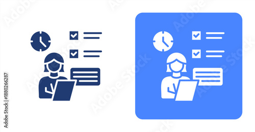User Testing Glyph  Two-tone color and contrasting background icon illustration