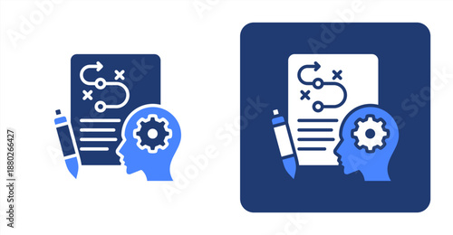 Project Planning Glyph Color  Two-tone color and contrasting background icon illustration