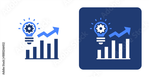 Process Improvement Glyph Color  Two-tone color and contrasting background icon illustration
