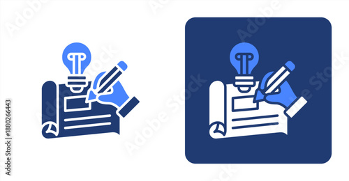 Prototyping Glyph Color  Two-tone color and contrasting background icon illustration