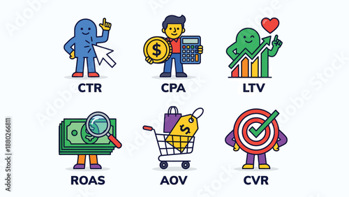 Marketing Metrics: Cartoon Representations of Key Performance Indicators