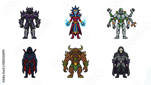 Fantasy Character Grouping: Diverse Warriors and Mystics