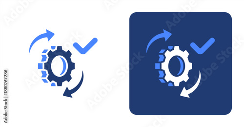 Execution Glyph Color  Two-tone color and contrasting background icon illustration