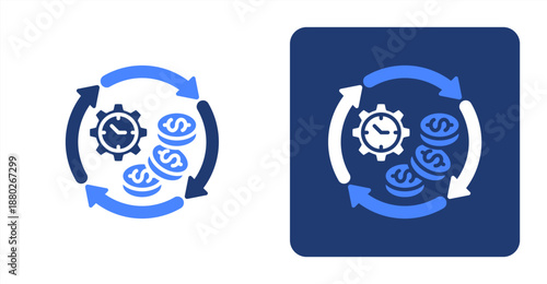 Consistency Glyph Color  Two-tone color and contrasting background icon illustration