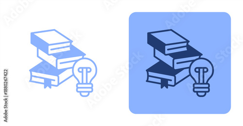 Learning Mixed  Two-tone color and contrasting background icon illustration