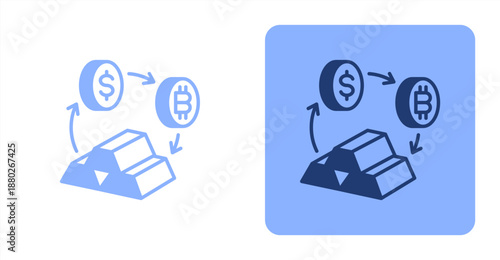 Adaptability Mixed  Two-tone color and contrasting background icon illustration
