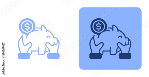 Savings Mixed  Two-tone color and contrasting background icon illustration