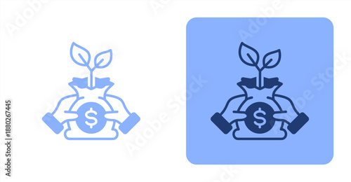 Investing Mixed  Two-tone color and contrasting background icon illustration