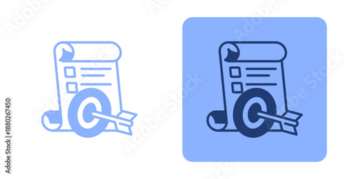 Goal Setting Mixed  Two-tone color and contrasting background icon illustration
