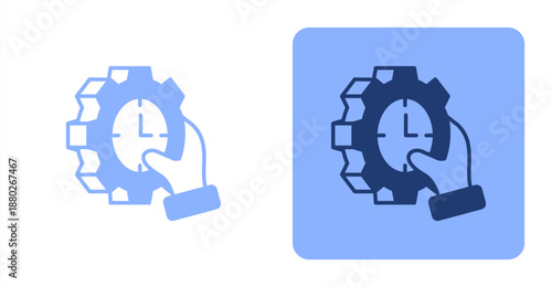 Time Management Mixed  Two-tone color and contrasting background icon illustration
