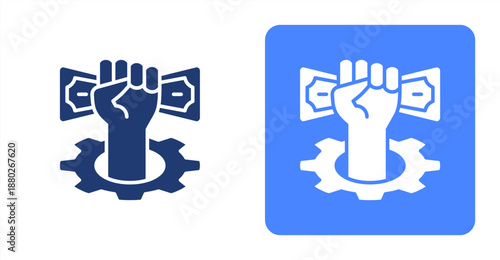 Action Glyph  Two-tone color and contrasting background icon illustration