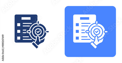 Focus Glyph  Two-tone color and contrasting background icon illustration
