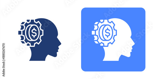 Mindset Glyph  Two-tone color and contrasting background icon illustration