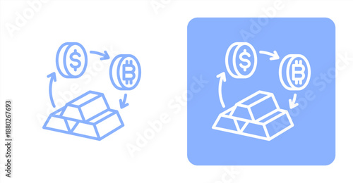 Adaptability Line  Two-tone color and contrasting background icon illustration