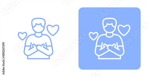 Gratitude Line  Two-tone color and contrasting background icon illustration