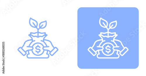 Investing Line  Two-tone color and contrasting background icon illustration