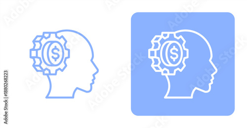 Mindset Line  Two-tone color and contrasting background icon illustration