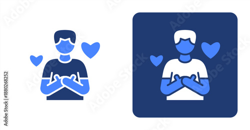 Gratitude Glyph Color  Two-tone color and contrasting background icon illustration