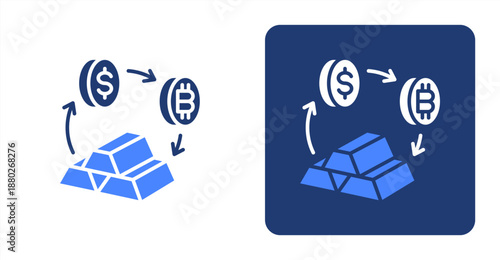 Adaptability Glyph Color  Two-tone color and contrasting background icon illustration