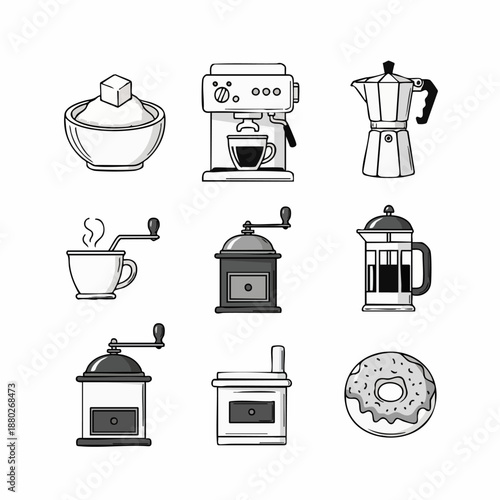 Coffee Time - Hand-Drawn Coffee Icons Set for Coffee Lovers.