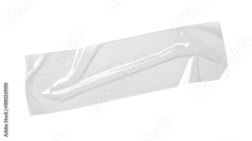 Clear Transparent Adhesive Tape Strip Isolated on White Background
