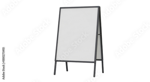 Black Metal A-Frame Sign Product Shot isolated PNG with Transparent Background